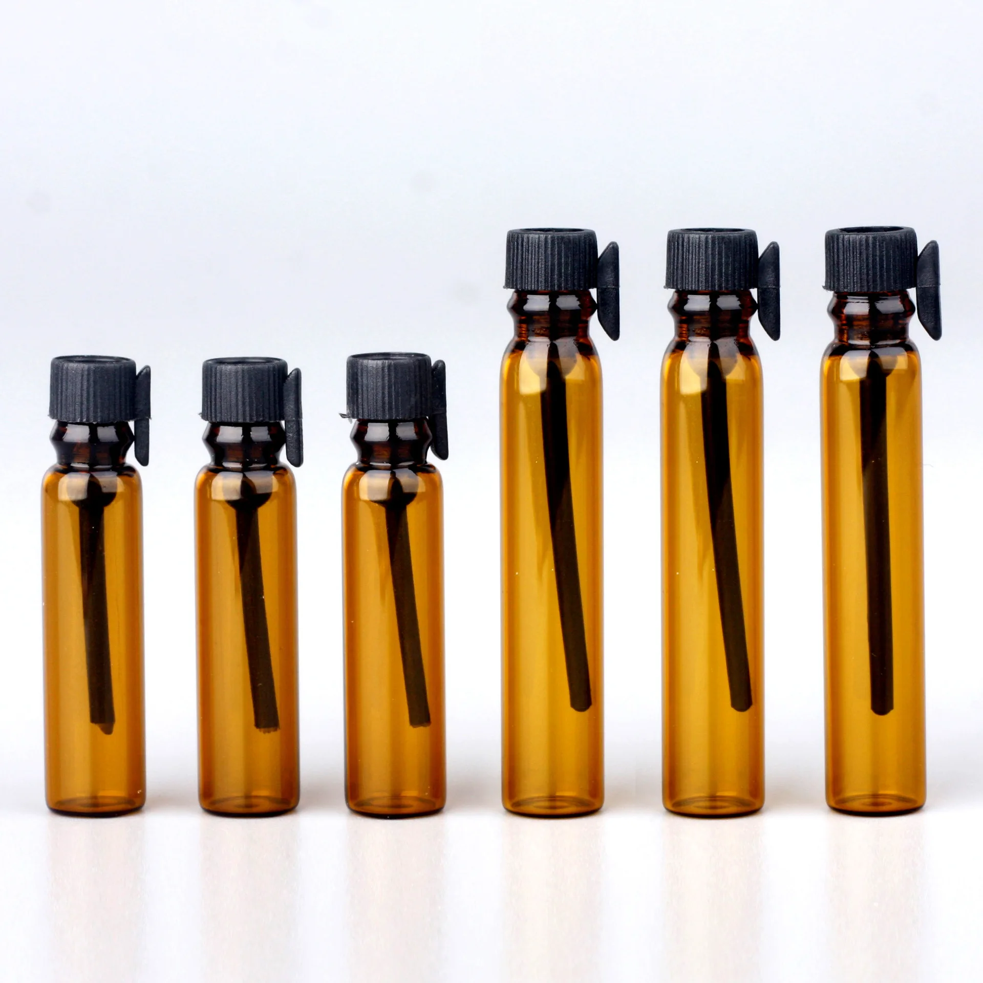 1ml 2ml Glass Dropper Bottle Transparent Mini Stick Essential Oil with Inner Stopper Sample Trial Use Perfume Sub Bottles Empty