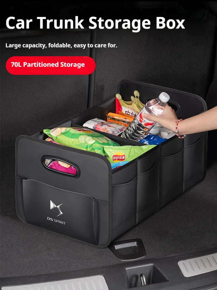 Car Trunk Storage Box Large Capacity Storage Bag Leather for DS SPIRIT DS3 DS4 DS4S DS5 DS 5LS DS6 DS7 DS9 auto Accessories