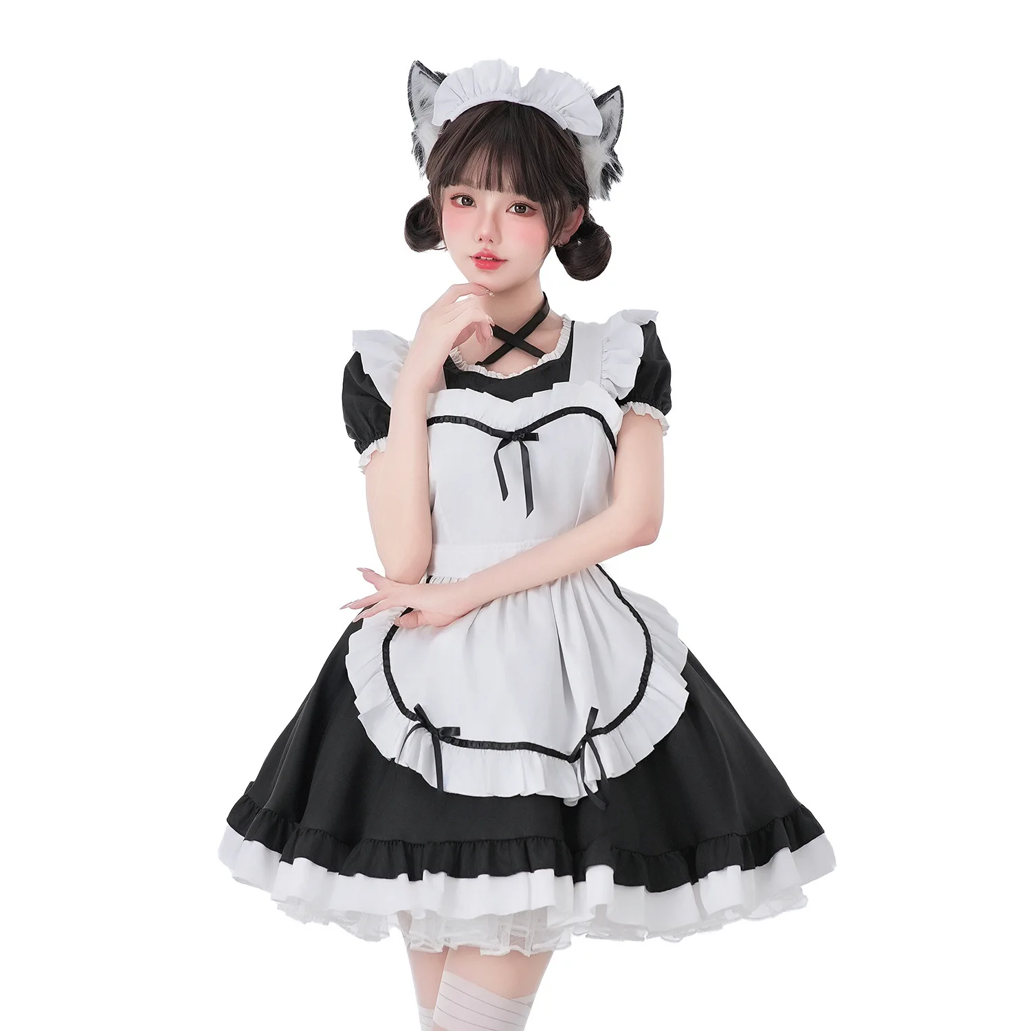 

Japanese Black and White Classic Maid Costume Cosplay Role Play Lolita Performance Dress Cosplay Maid Dress