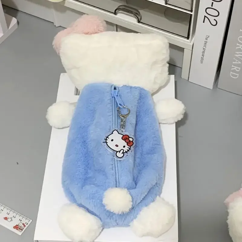 헬로 키티 플러시 연필 케이스 대용량 펜 홀더 학교 대학생을위한 메이크업 가방 귀여운 문구 선물