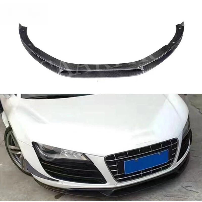 

For R8 Carbon Fiber Front Lip for R8 V8 V10 Spoiler 2008 - 2015 Bumper Chin Shovel Protector Car Styling