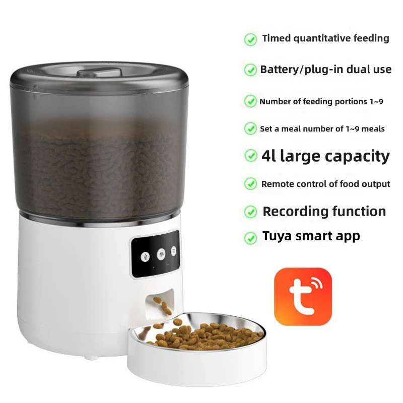 Automatic Pet Visual Feeder Intelligent Feeding Basin For Cats And Dogs WiFi Model 4L Remote Control