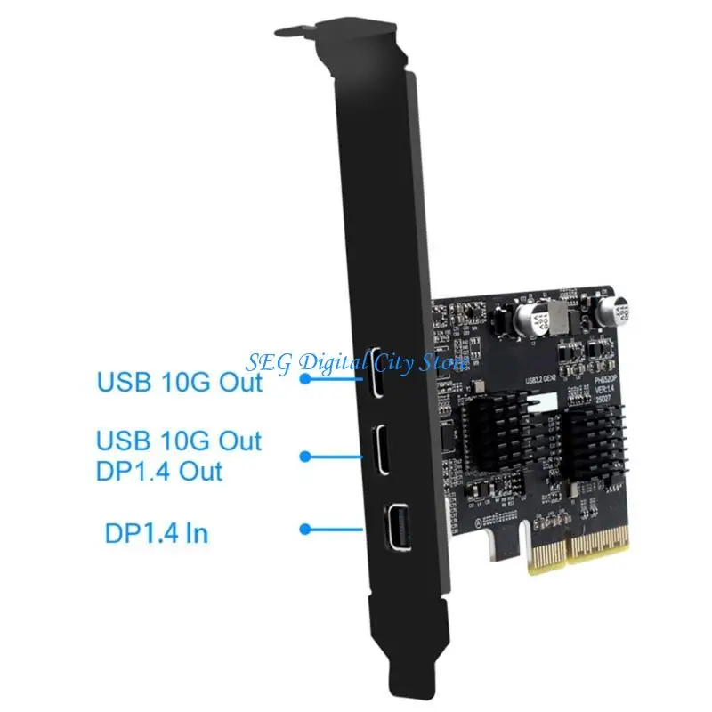 محولات بطاقة الفيديو U75B PCIe 4X إلى DisplayPort من النوع C لإخراج البيانات بسرعة عالية وإعدادات الشاشات المتعددة #4