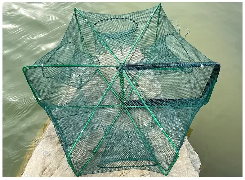 Netz für Fischernetz/Ausrüstung/Käfig, faltbarer Fischfangkäfig zum Auswerfen, Fischernetz, Krabben-/Krebs-/Garnelen-/Kabeljau-/Aal-Fallen zum Angeln – Detail 2