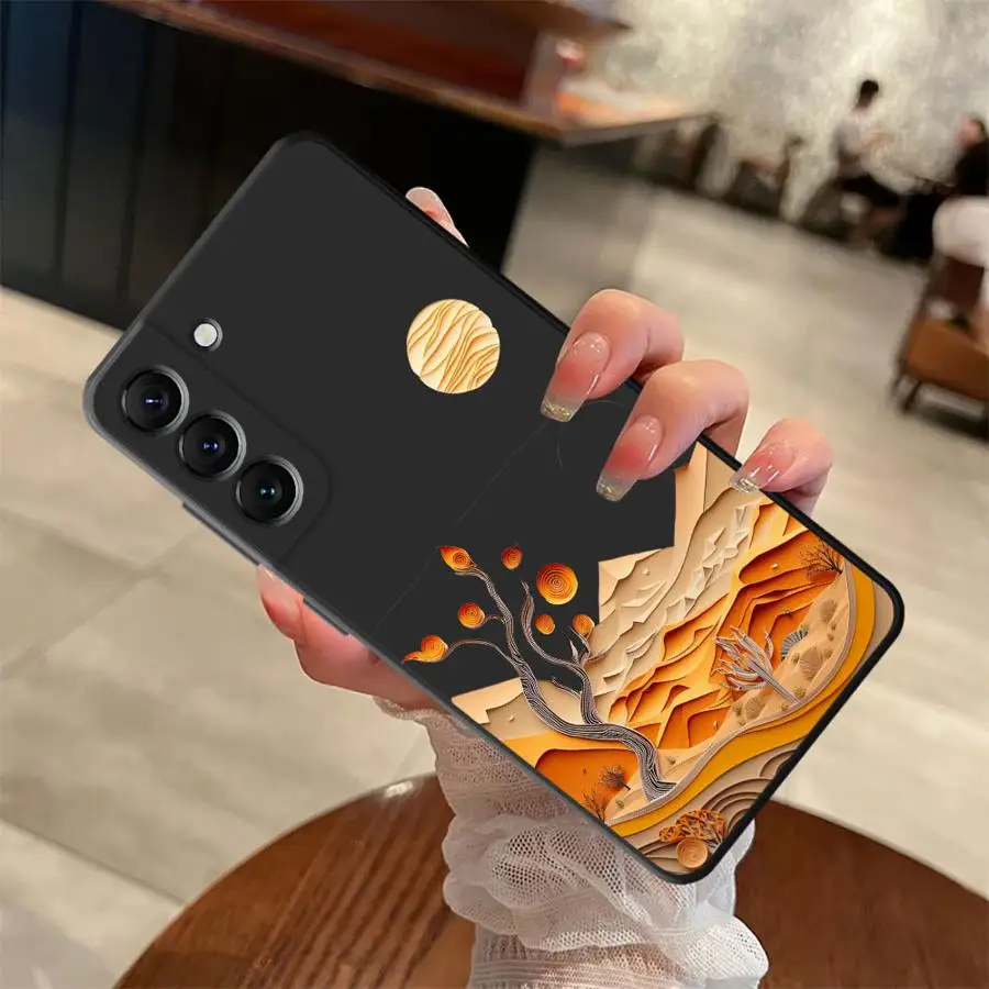 Letni Niebo Czarny Miękki Pokrowiec na Telefon Samsung Galaxy A25 A71 A26 A72 A41 A36 A32 A35 A24 A55 A22 A52 A23 A53 A51