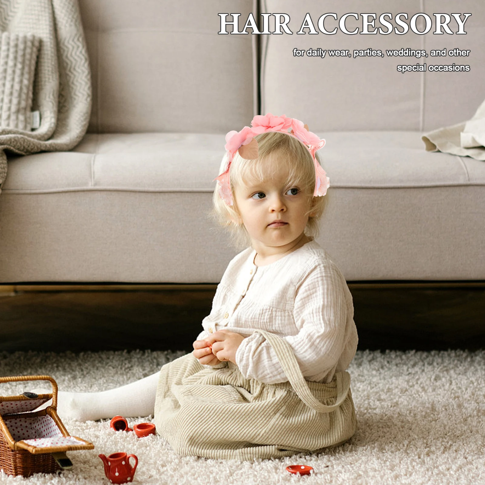 

Cute Adorable Children Flower Hairband Floral Plastic Headband For Newborn Toddlers Girls Accessories Daily Party Wedding