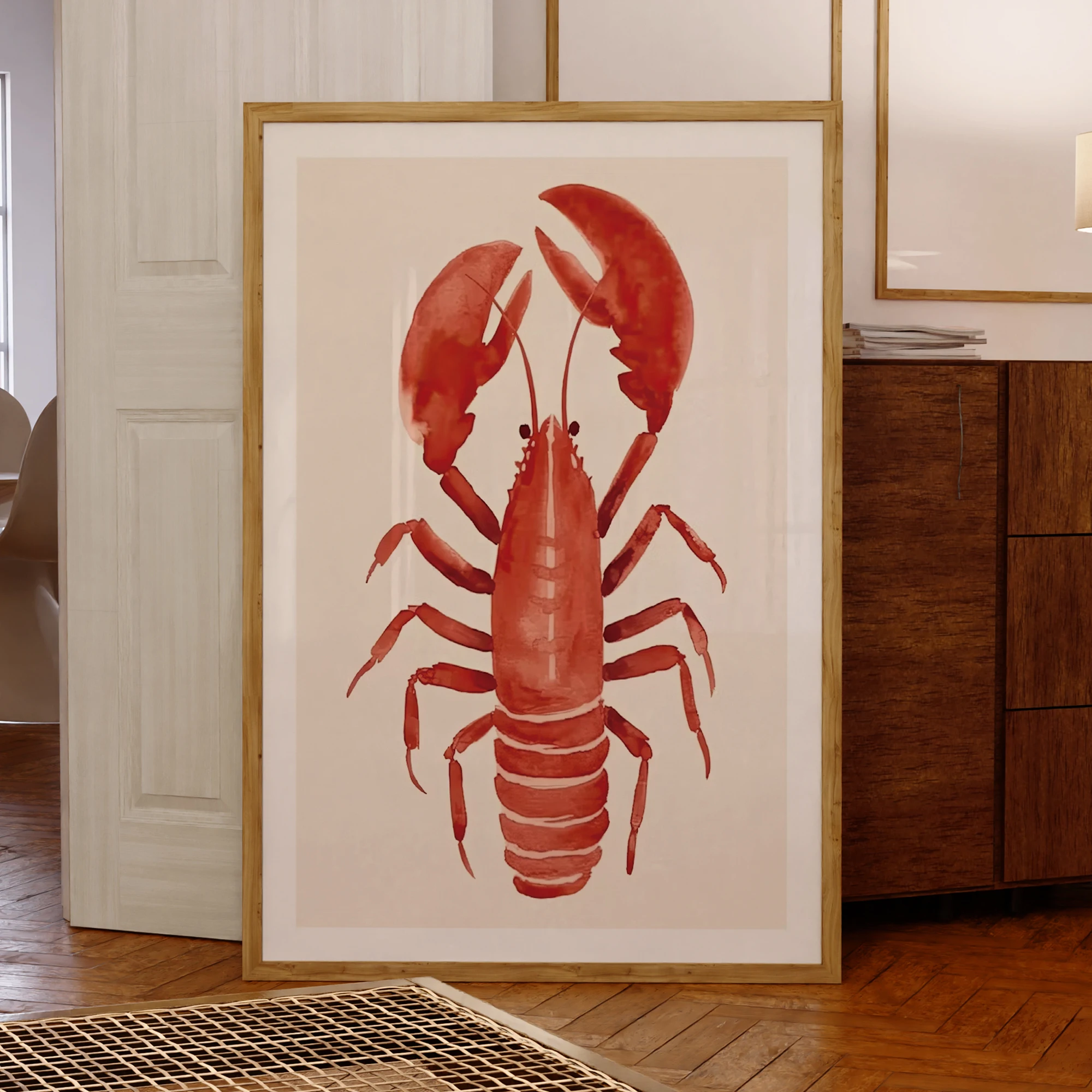 Roter Hummer Wandkunstdrucke Leinwand Malerei Poster Bild für Wohnzimmer Küche Esszimmer Home Decor
