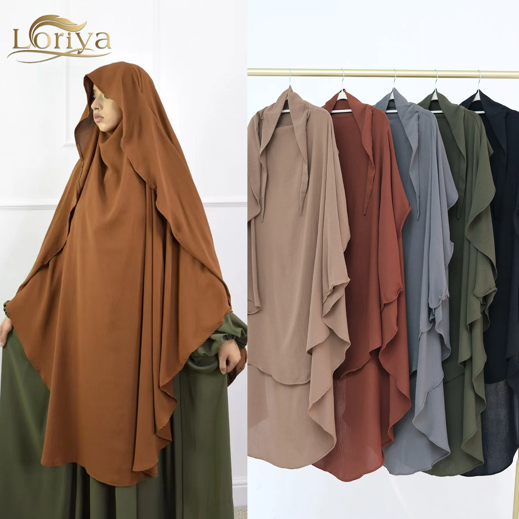 

Loriya Solid Turban Dubai Türkiye Turban Hj930 Formal 2025 Muslim Long Dress Robe Abaya Ramadan Dubai Luxury Islam Elegant