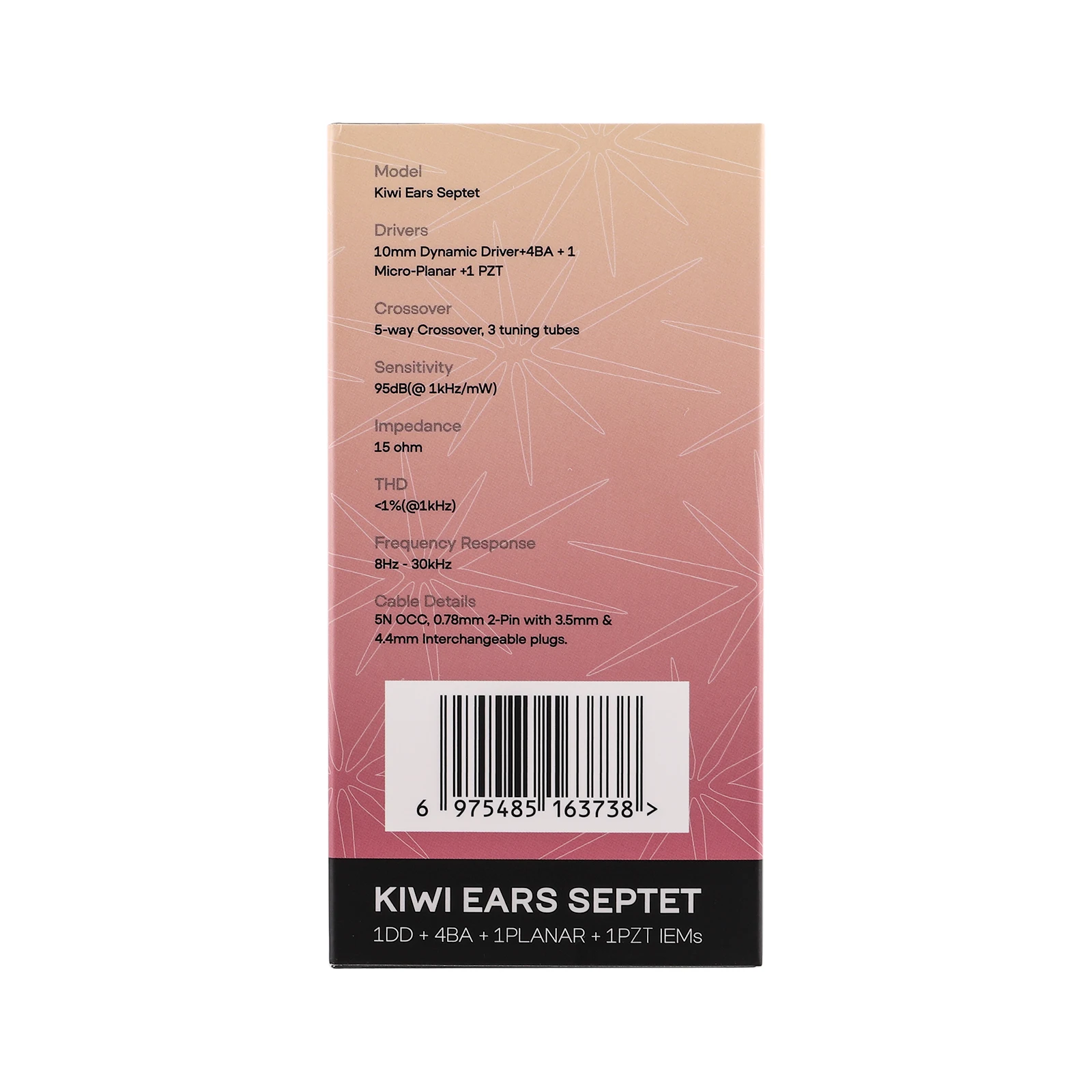 Kiwi Ears Septet 1DD+4BA+1 Planar+1 PZT Quadbrid IEM Kopfhörer Kabelgebundene Ohrhörer mit ansprechender und symmetrischer Tonabgleich – Detail 15