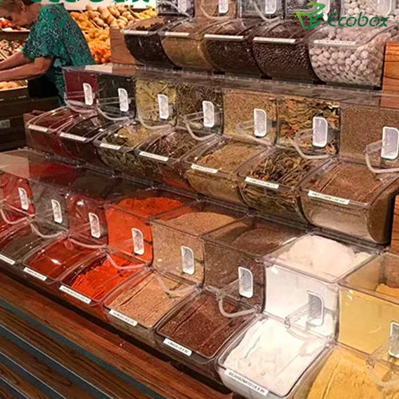 Supermarket bulk snack storage tank bulk food display box dry goods snack storage box miscellaneous grains moisture-proof