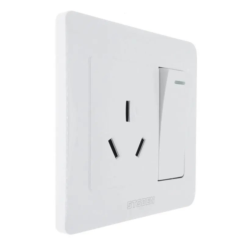 16A China 3-Flat Pin Plug 86 Type Socket For Heavy Duty Air Con Water Heater AC100~250V 16A