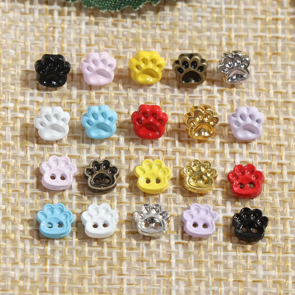 20pcs Mini Buttons DIY Doll Clothes Metal Buckle Bear Foot Style Buckles for 1/6 Doll Clothing Sewing Accessories Holes Buttons