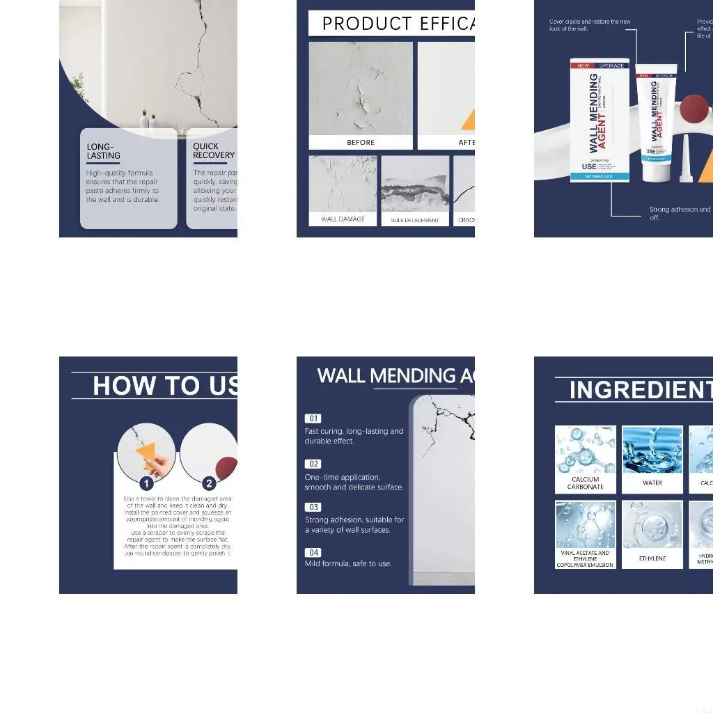 U4LA Wall Repair Paint Tool 100g Quick Drying Wall Repair Agent With Scraper