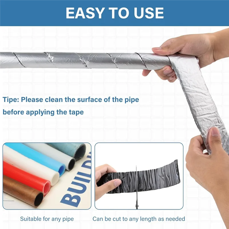 Pipe Wrap Insulation, Aluminum Foil Facing Pipe Wrap Insulation Tape For Outdoor Hot Water Pipe Freezing In Winter-AA26