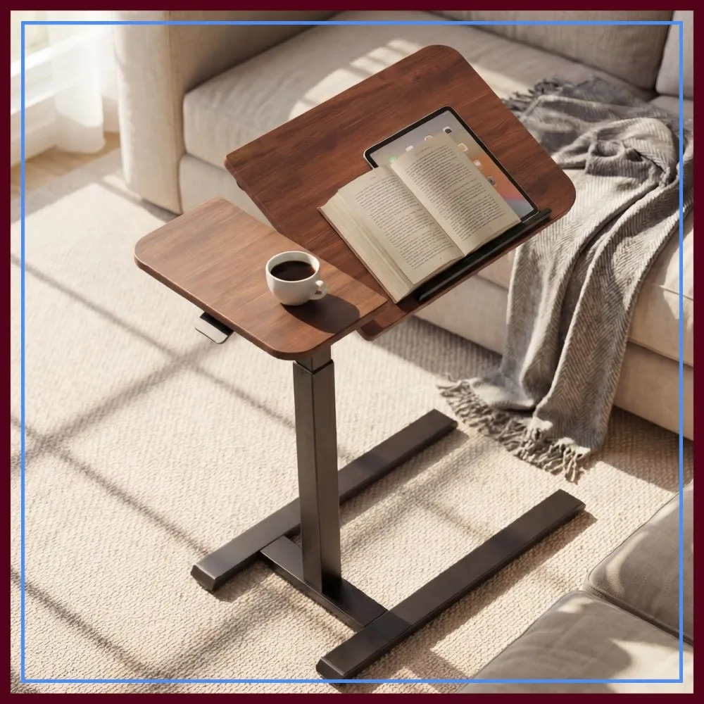 

Height Adjustable Overbed Table with Wheels, Dual-Tiltable Laptop Desk for Bed, Hospital & Home