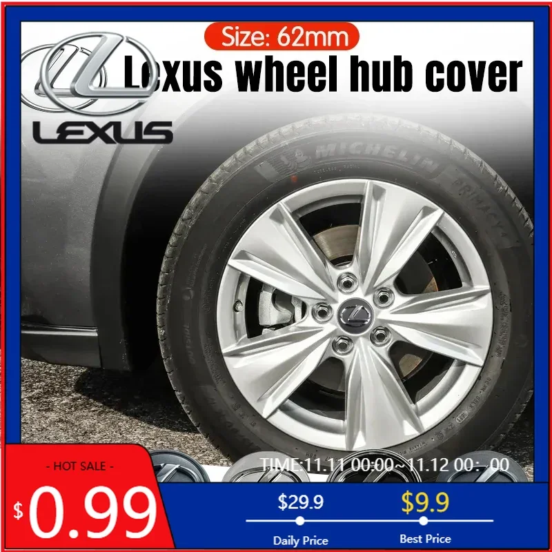 

Car Sticker 4pcs 62mm Wheel Hub Center Caps For Lexus Badge Cover Hubcaps For NX200T ES200 ES350 IS300 RX240 GS450h LS500h Car A