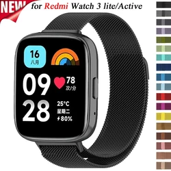 22mm Milanese Loop Strap for Redmi Watch 3 Lite Steel Metal Strap for Xiaomi Redmi Watch 3 Active for Galaxy Watch 6 5 4 40 44mm