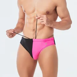 Push Up Mens Swim Briefs Sexy Bikini Swimwear Drawstring Swimming Trunks for Man Bugle Pouch Swimsuit Beach Board Shorts