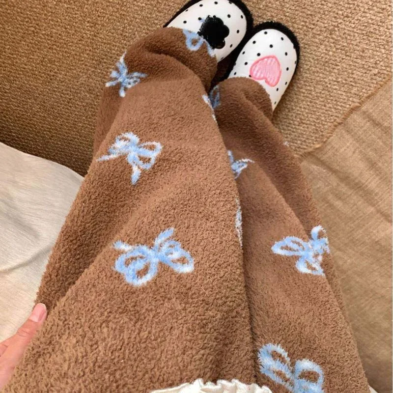 Korean Style Fashionable and Comfortable Women's Home Pants Thick and Sweet Teenage Pants Loose and Cute Girl's Sleeping Pants