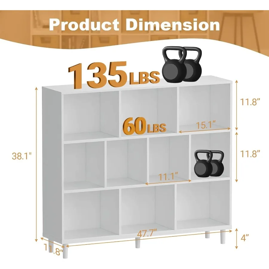 10 مكعب التخزين المنظم رف الكتب واسعة 3 الرف خزانة الكتب مكتبة خزانة الكتب تخزين الكتب الألعاب أكثر سهلة لأنا #2