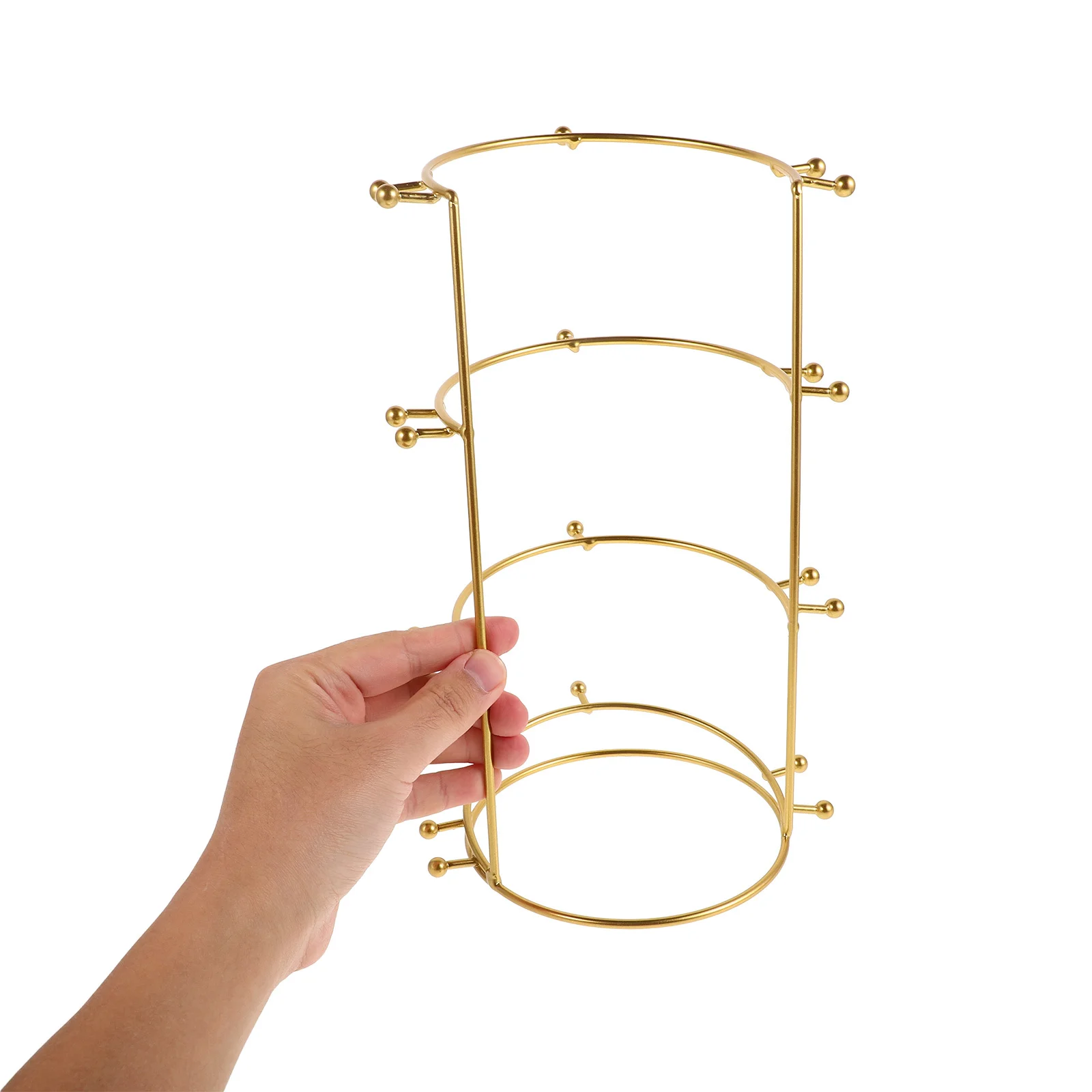 3-Tier المعادن تاج حامل مجوهرات المنظم عقال حامل تاج الزفاف تخزين الرف سطح المكتب هيرباند عرض حالة التاج