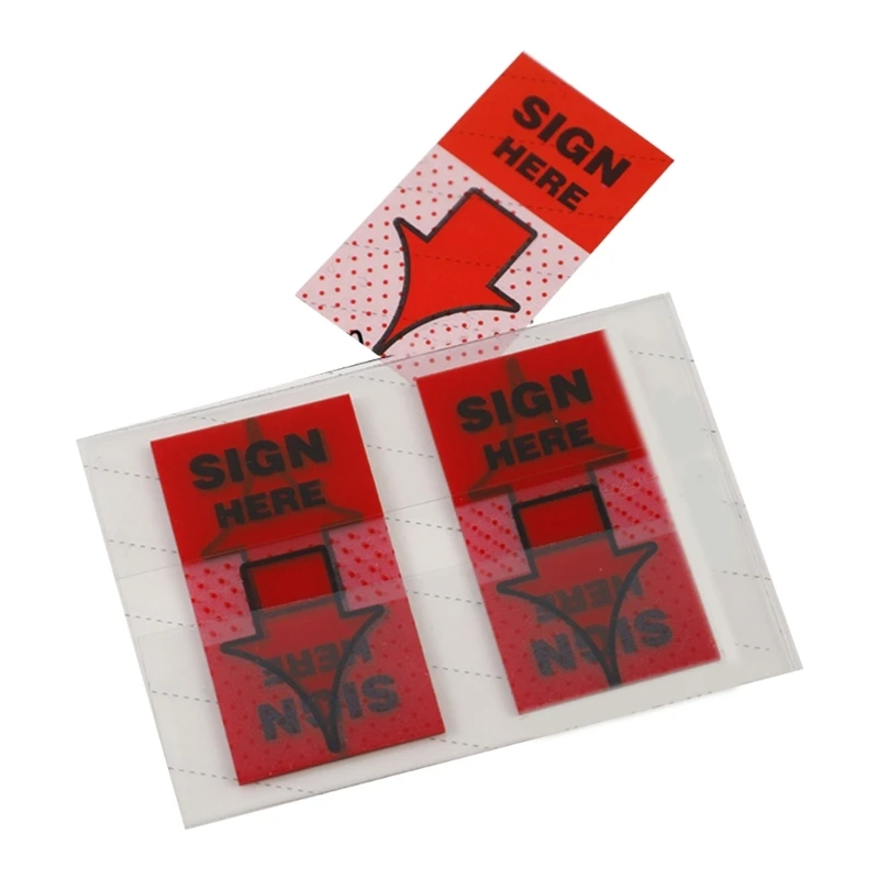 DXAB 250Pcs Sign Date Here Stickers with Dispenser for Annotating Books