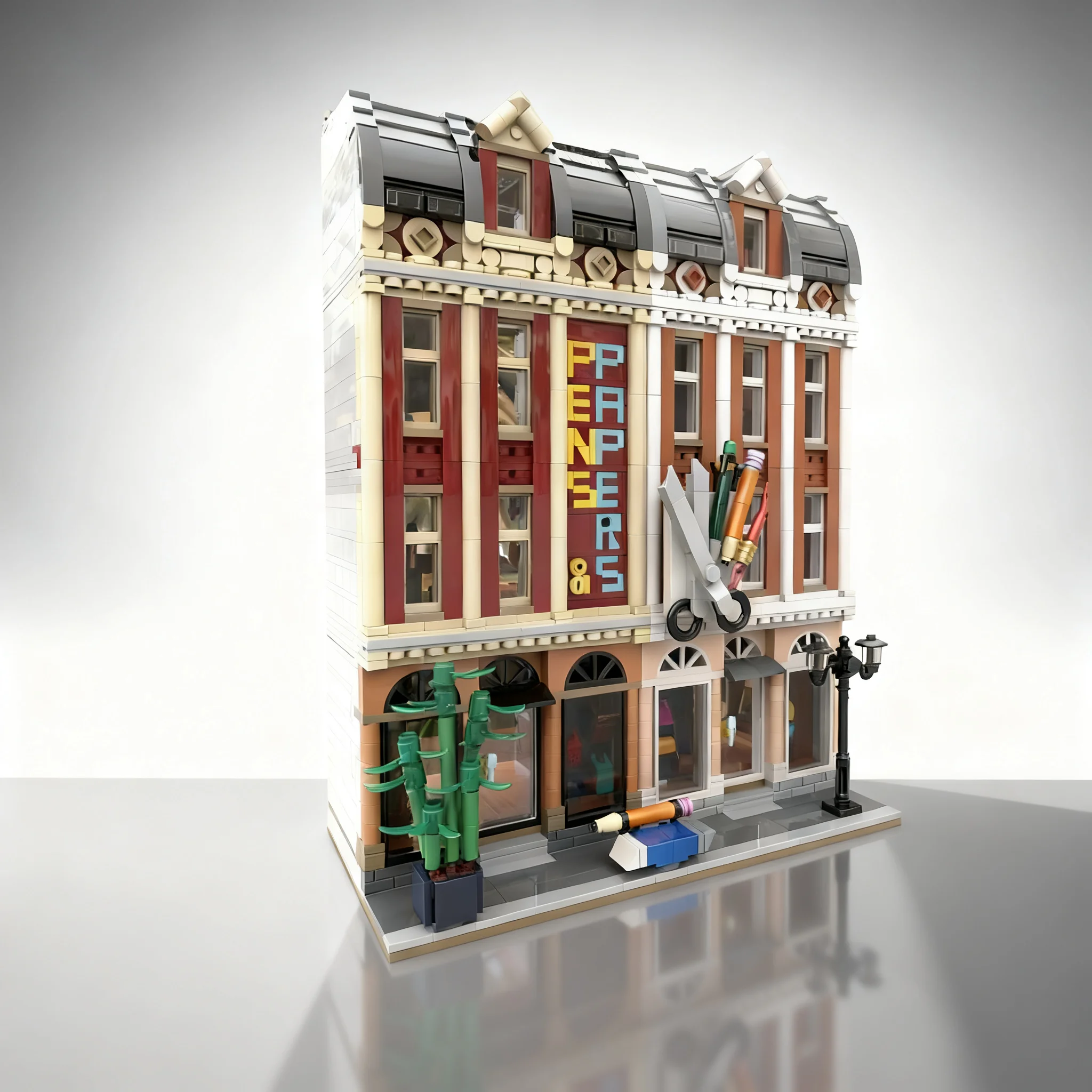 3692pcs MOC Modular Buildings The Stationery Store Pens & Papers Model Building Blocks Architecture Toy Christmas Gift Craft