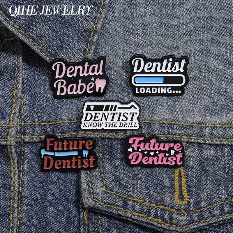 Dental Health Collect Cartoon Brooch Enamel Pin Custom Cute Tooth Badge Backpack Lapel Accessory Jewelry Gift for Dentist Friend