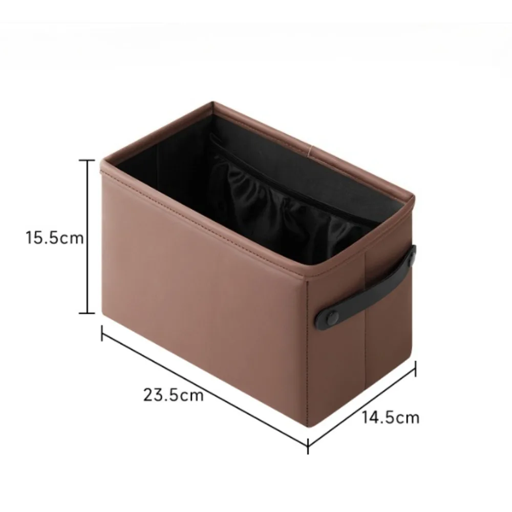 1PCS Universal Car Seat Back Hanging Trash Can Premium Leather Waterproof Multifunctional Auto Waste Bin Interior Accessories view 2