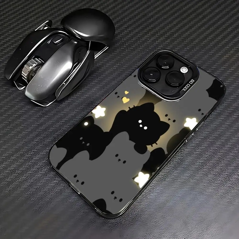 

Simple cat drawing case for iPhone17 16 15 14 13 12 11 Pro/ Max/Plus shock-proof rear cover anti-fingerprint