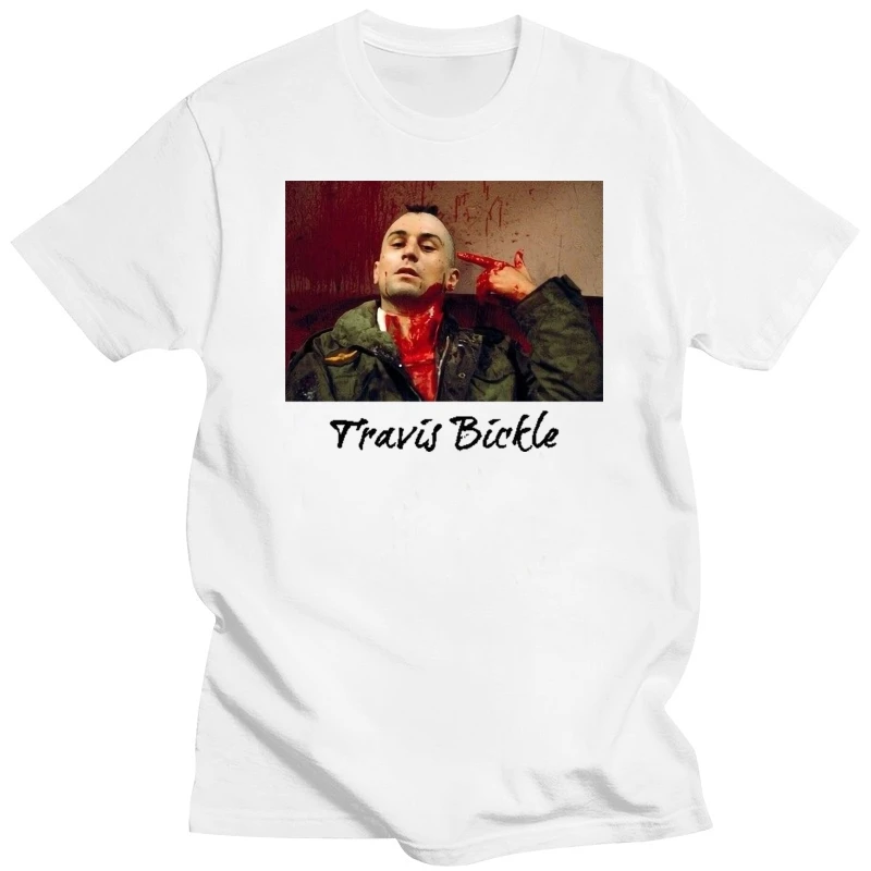 TRAVIS BICKLE TAXI DRIVER MOVIE 1976 ROBERT DENIRO WHITE T-SHIRT(1)