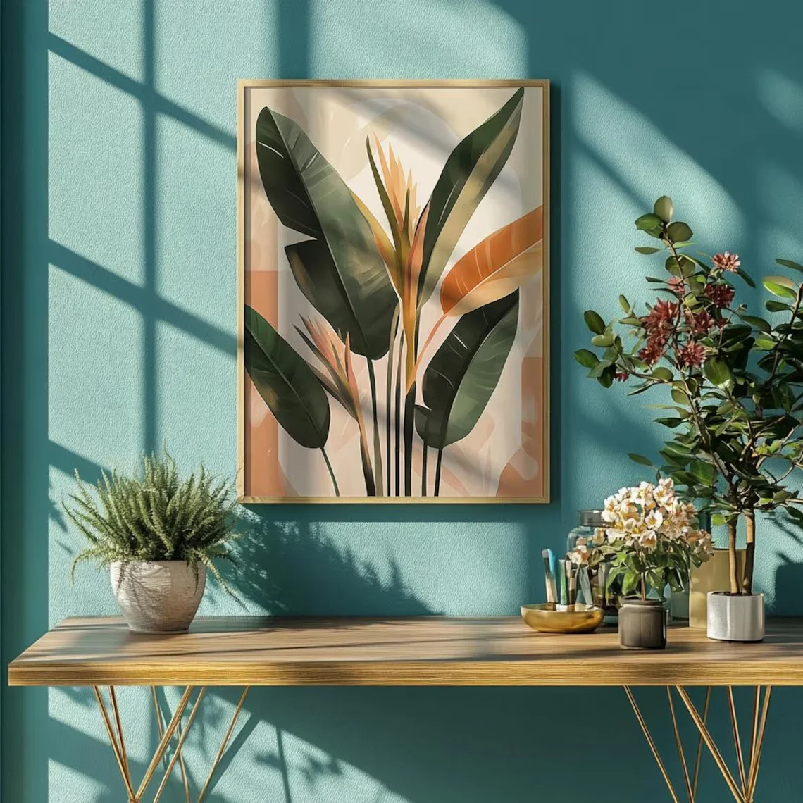 1/3pcs Retro Palm Tree Watercolor Plant Canvas Printing Summer Seaside Beach Coastal Wall Art Poster for Modern Home Decor Gifts