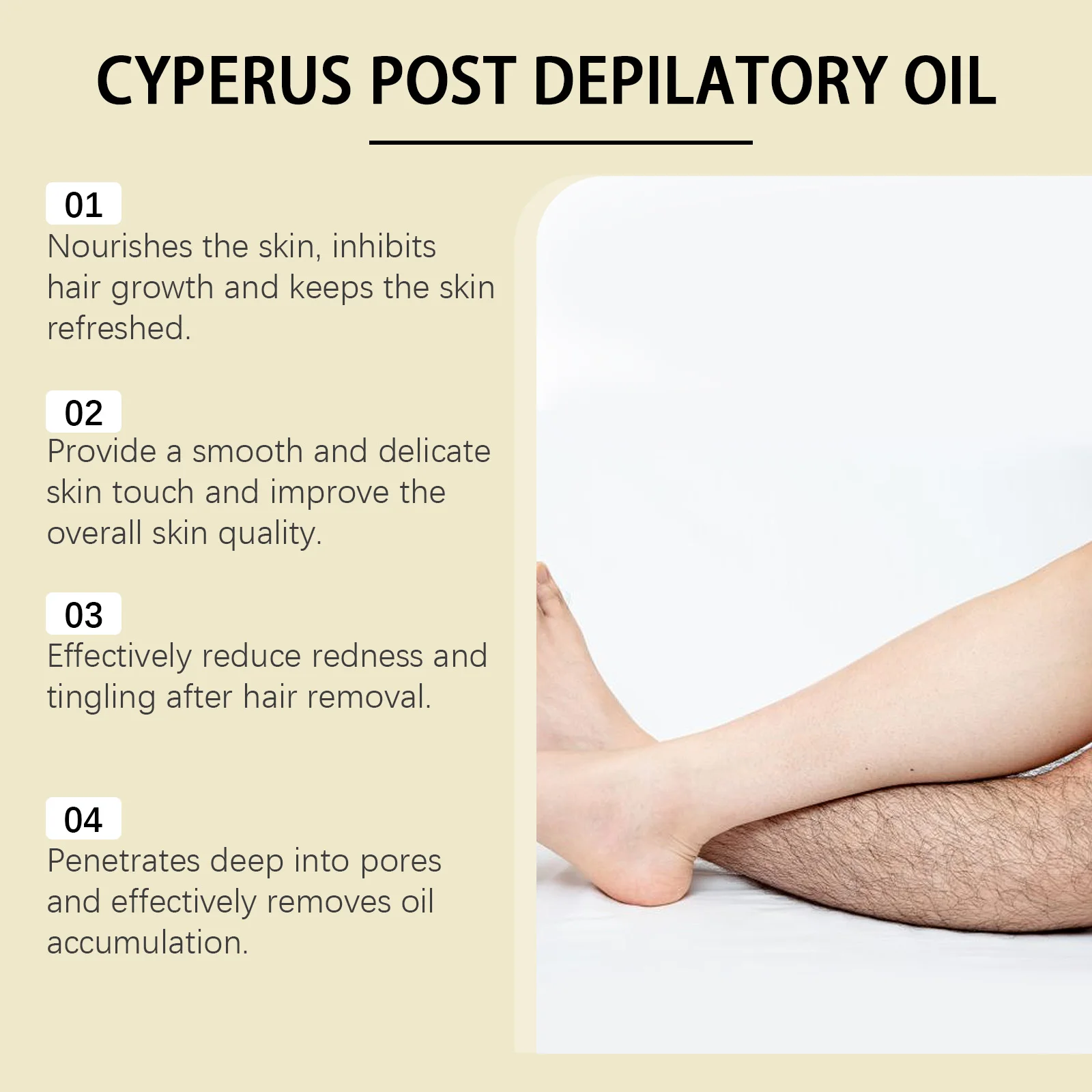 OceAura Cyperus Rotundus Oil for Hair Removal Care Hair Growth Inhibitor Moisturizing Skin Soothing After Shave Oil for Women view 3