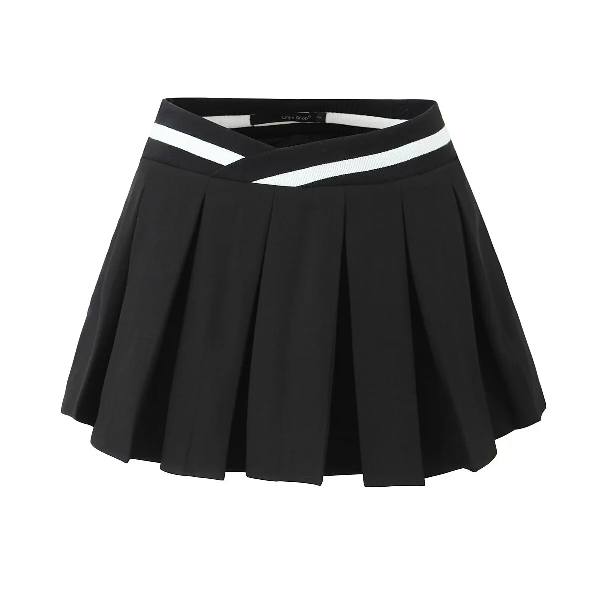 

Harajuku mini skirts y2k clothes cute skirts 2024 Summer black skirts for woman striped elastic waist pleated skirt with shorts