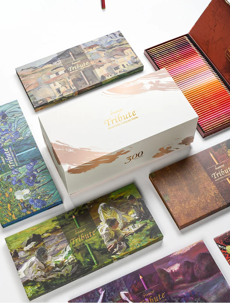 Marco Tribute 300 Colors Gift Box Colored Pencils Set, Up To 10