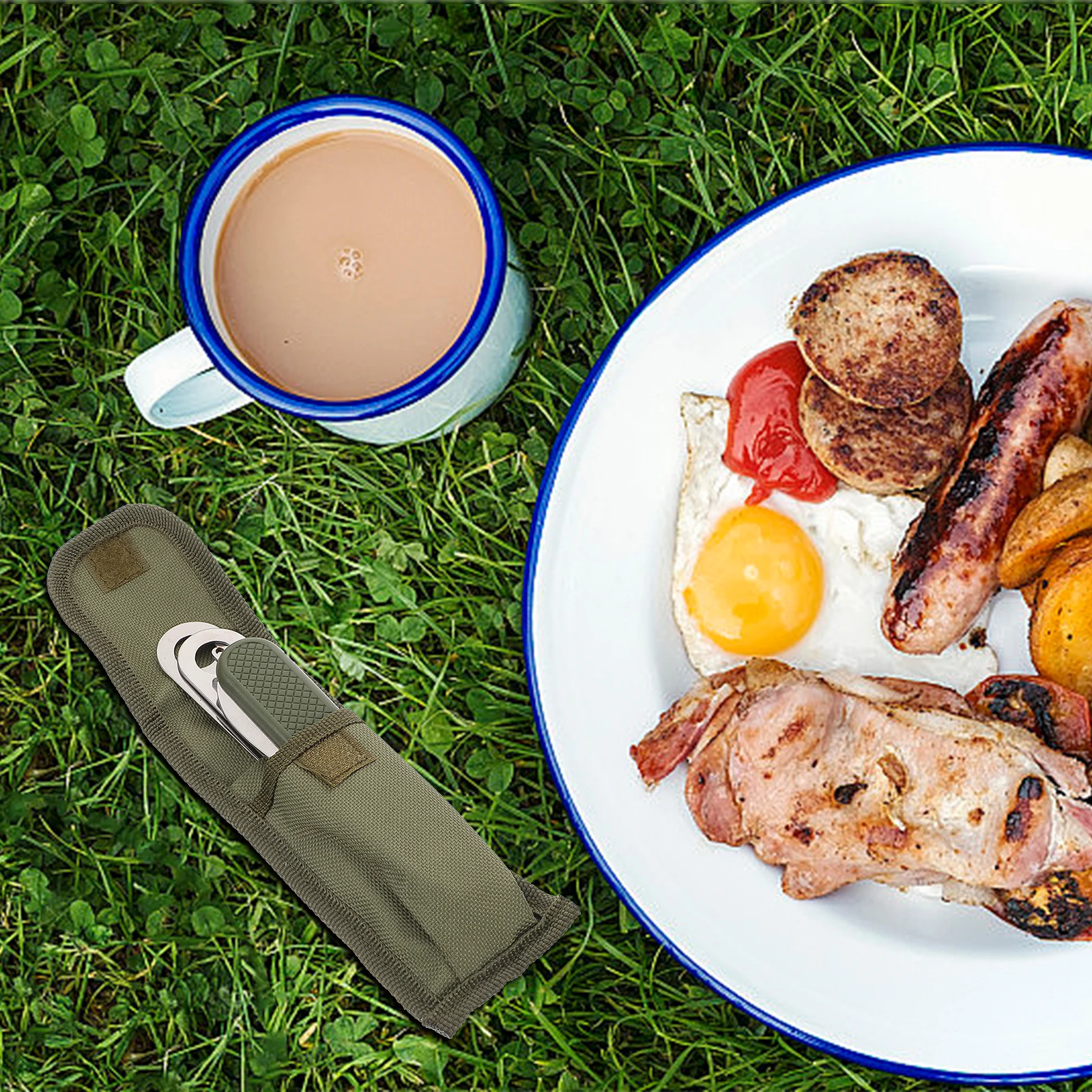 

1 Set Stainless Steel Spoon Fork Cutter Kit Ergonomic Handle For Cake Dessert Coffee Dining Home Hotel Restaurant Party Camping