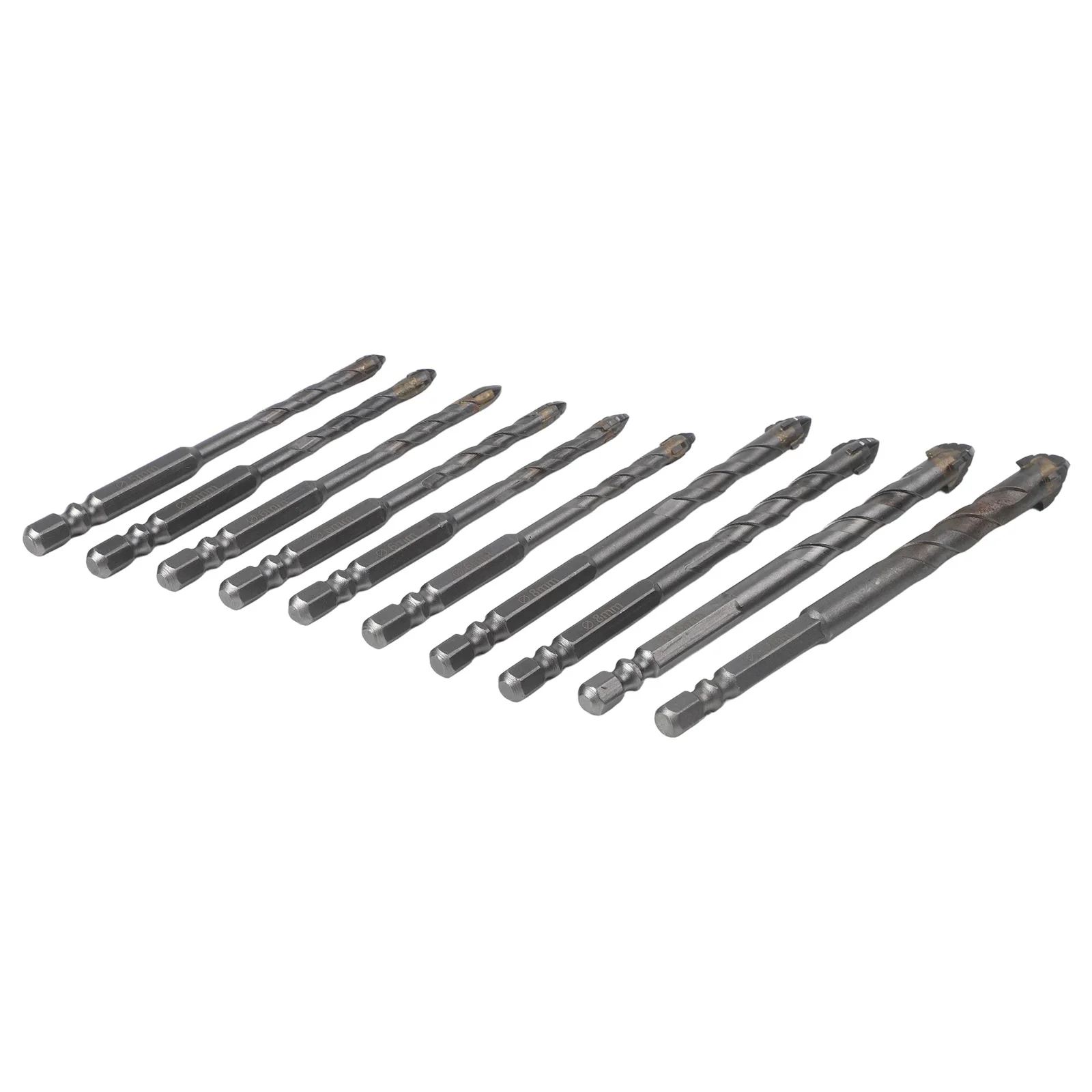 

10 упаковок эксцентриковых сверл по дереву и металлу с 4 канавками для повышенной эффективности сверления 14-дюймовый шестигранный хвостовик