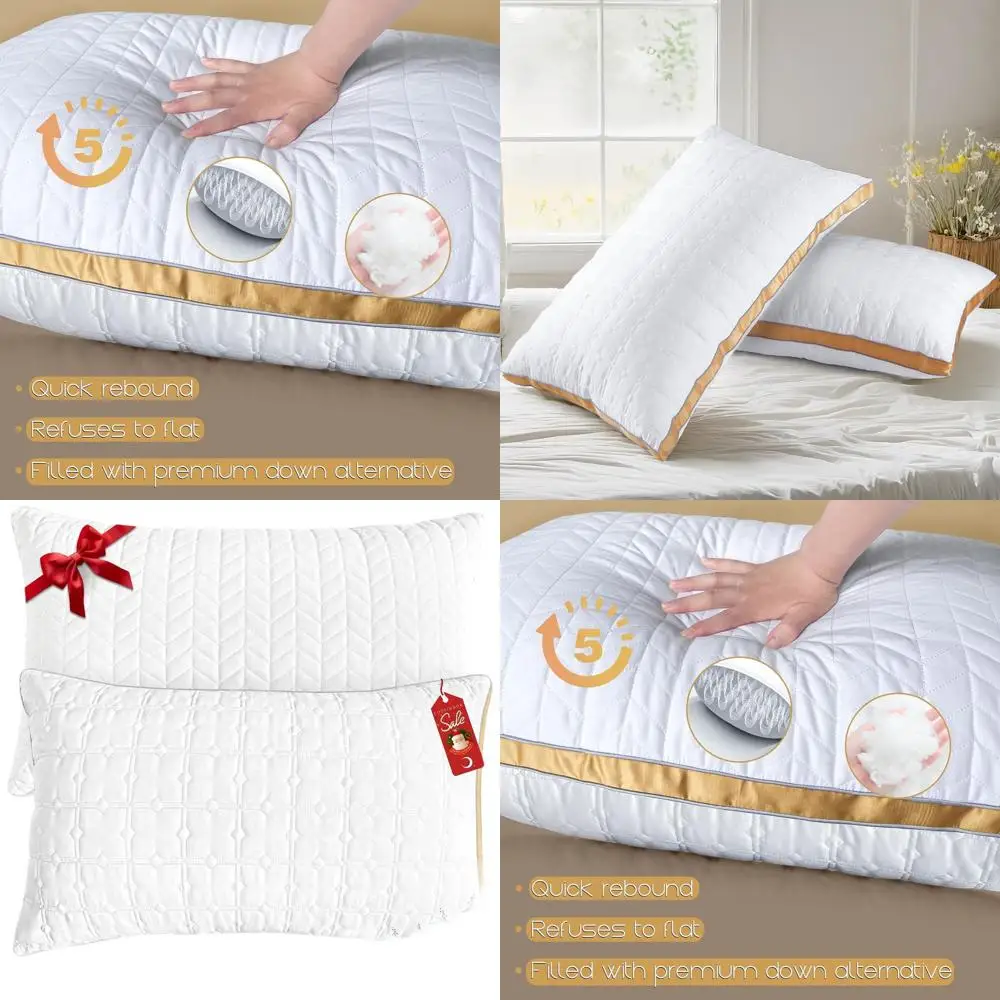 

Набор подушек класса люкс King — 2 штуки, мягкие и поддерживающие для сна на боку, спине и животе, с наполнителем, аналогичным пуху