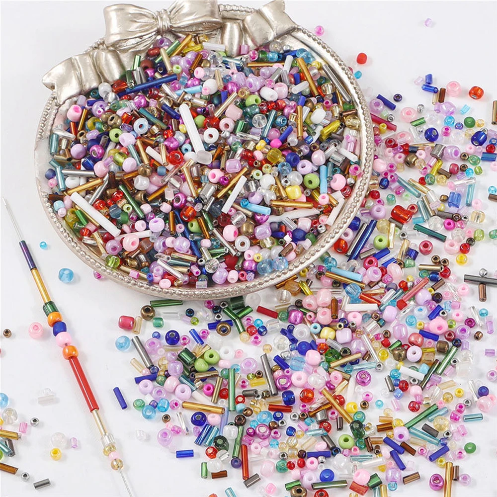 1.5-4.5mm contas de semente de vidro misturadas redondas bugle cores misturadas diy miçangas acessórios de trabalho contas de vestuário