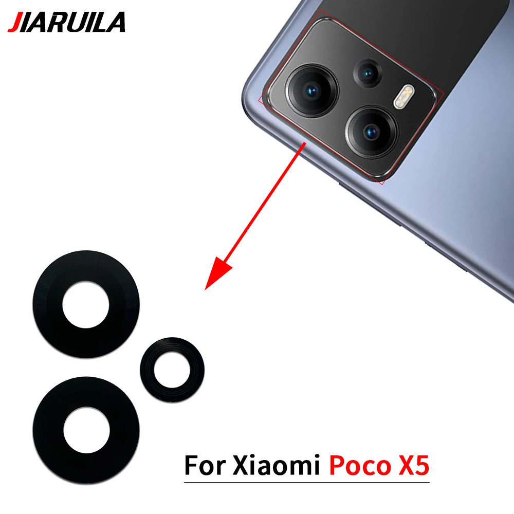 10 Pcs For Xiaomi Poco F6 M6 5G M6 Pro X5 X6 Pro Back Rear Camera Lens Glass Cover With Adhesive Sticker Repair Parts