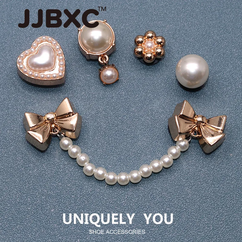 

JJBXC CHARM Shoe Buckle Shoe Accessories Metal Pearl DIY Fashion Shoes Accessories Suitable for cross Shoes