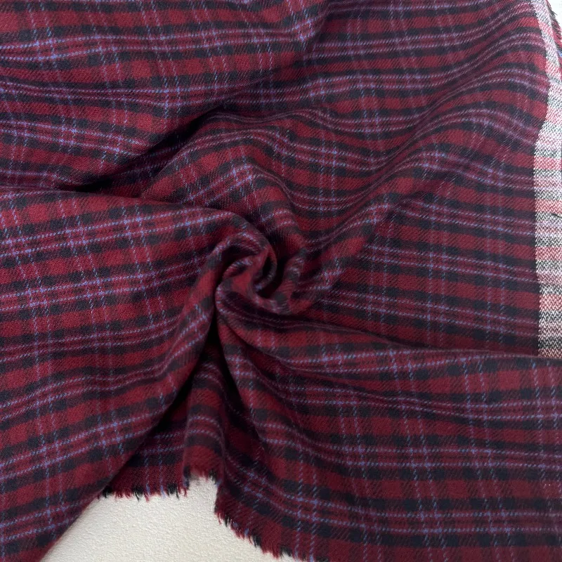 1 Meter Red Black Plaid Checked Pure Cotton Fabric Breathable Shirt Dress Blouse Handmade Sewing DIY Craft Material Wholesale