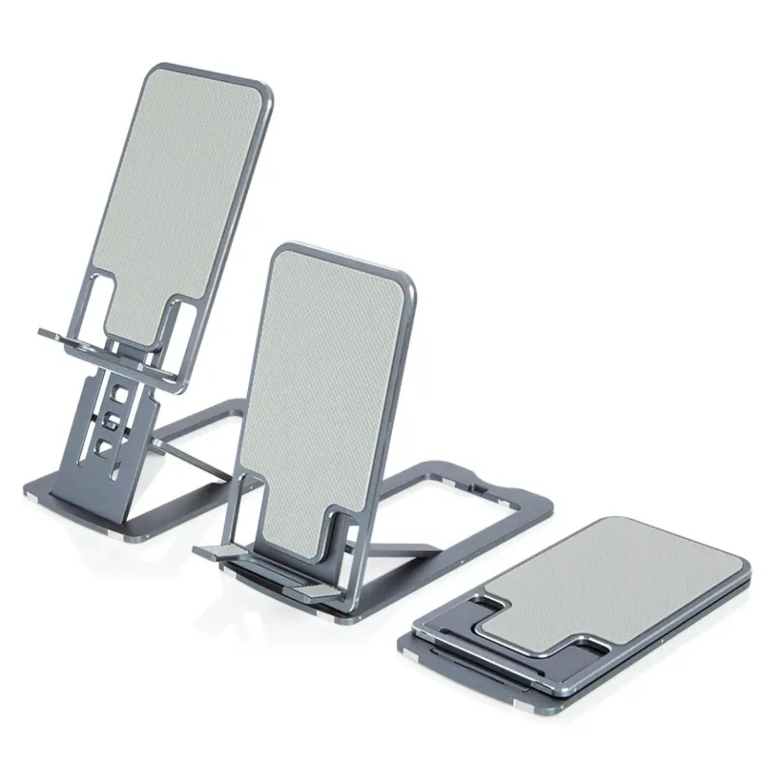 

Portable Ultra-thin Small Metal Foldable Cellphone Stand Holder for Desk, Travel Ready Mobile Phone Bracket, Sleek Desktop Phone