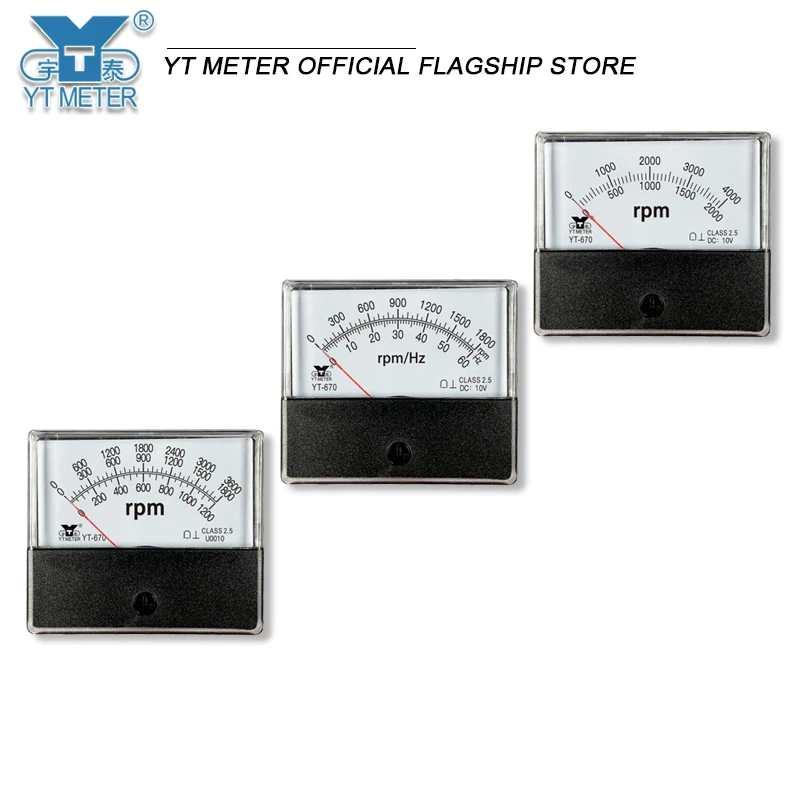 YT670 10V voltage tachometer has two displays and two scales 60rpm 360rpm 1800rpm 2000rpm 4000rpm with potentiometer DH670 CZ670