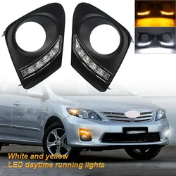 Car LED DRL 12V Daytime Running Headlamps Daylights Headlamps Auto Driving Lamp Foglamps For Toyota Corolla 2011 2012 2013