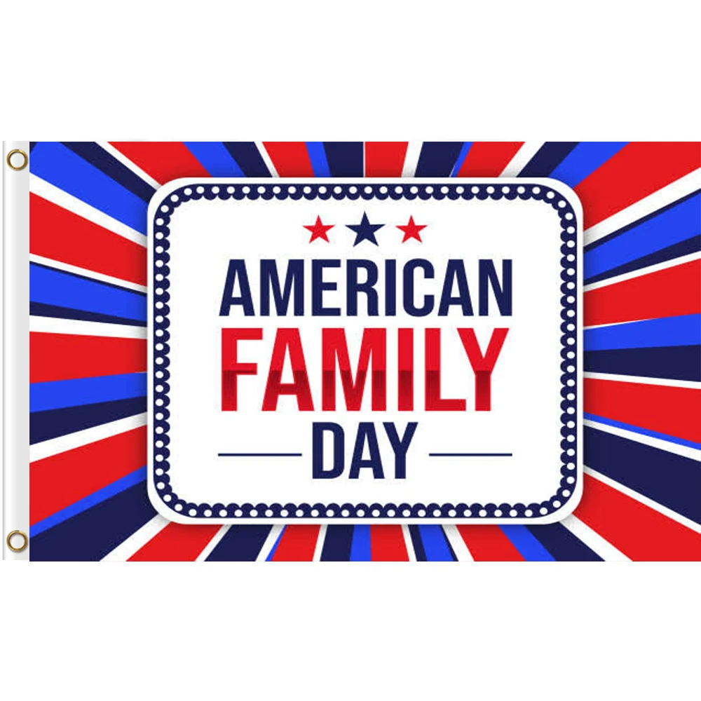 Custom American Family DAY BANNER For 3'X5' OR 2X3FT WITH Imperial Flag