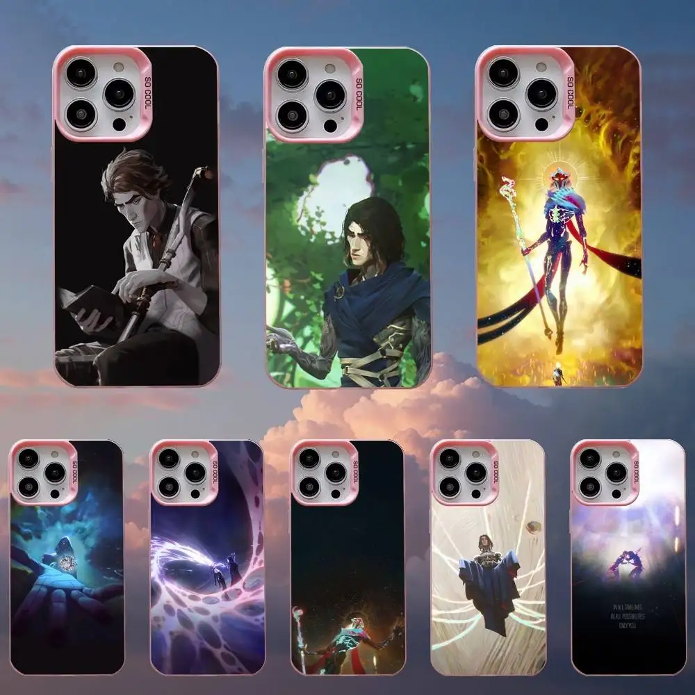 

cartoon Arcane V-Viktor Phone Case For iPhone 16,15,14,13,12,11,Mini,Pro,SE,MAX Pink Matte Silicone Cover