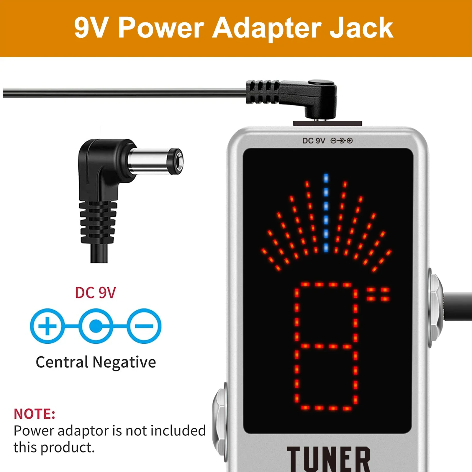 Tuner Pedal Chromatic Guitar Tuning Pedal High Precision with Pitch Indicator for Guitar Bass True Bypass LT-910