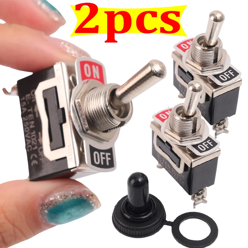 

2-контактный кулисный переключатель включения/выключения с водонепроницаемой крышкой, кулисный переключатель Spst, сверхмощный кулисный переключатель для автомобиля и лодки, 1/2 шт.