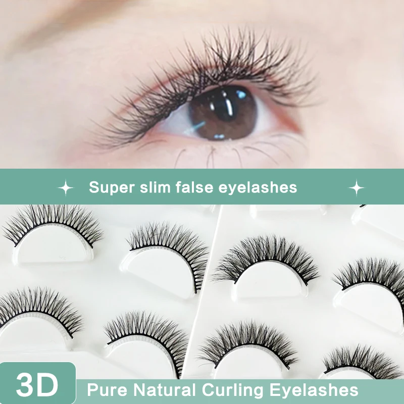 DEVOSERVICE Lashes 3pairs Faux Natural Mink Lashes Dramatic False Eyelashes Makeup Wholesale Fake Eyelash Extension Maquiagem